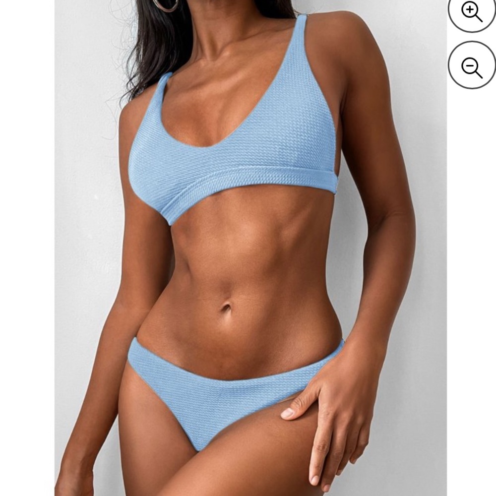 NWT Zaful waffle texture scoop neck bikini